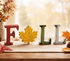 Fall Decorations for Home Thanksgiving Signs 4 Pcs Wooden Table Sign Vintage Far picture