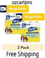 Charmin Essentials Soft Toilet Paper 12 Mega Rolls 330 Sheets Bath Tissue-2 pack picture