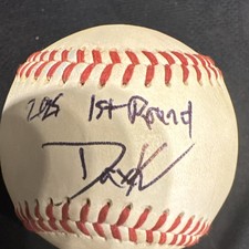 Dax Kilby 2025 autographed  1st round pick baseball , MILB Baseball picture