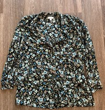 J.Jill Button Up Shirt Womens S Petite Multicolor Floral Long Sleeve Collared picture