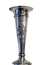 Antq Hardy Bros Sterling Silver Trumpet Vase Iris Floral Art Nouveau London 1905 picture