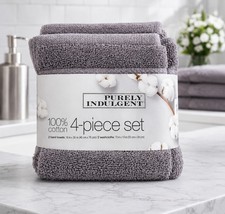 Purely Indulgent Oeko-Tex 4-Piece Towel Set | 2 Hand Towels + 2 Wash Cloths picture