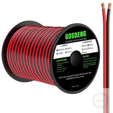 18 Gauge Wire 100FT, 2 Conductors Electrical Wire Red and Black Cable Low Voltag picture