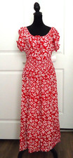 NWT Kindred Anthropologie Red Dress Floral Maxi RN#166636 Size-1X picture