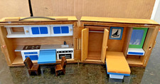 Vintage Italian Appartamento Mini Box Portable Wooden Dollhouse Furniture Comple picture