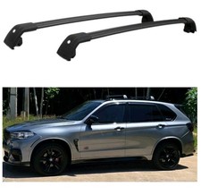 2Pcs Lockable roof crossbars cross bar Black Rack fits for BMW X5 F15 2014-2018 picture