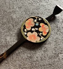 Antique Japanese Kanzashi Tortoiseshell Maki-e Plum Signed Mitsutoshi Japan picture