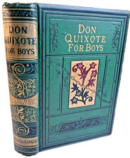 Antique 1880 Victorian Ornate Decorative Book Don Quixote Routledge Victorian picture