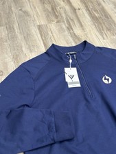 LEVELWEAR Men’s Upright 1/4 Zip Pullover Metallic Insignia Navy Sz Large NEW picture