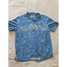 Tommy Bahama Atlanta Braves MLB Tropical Print Button Down Shirt Mens Large Blue picture
