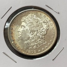 1879 S $1 GENUINE UNITED STATES MORGAN 90% SILVER DOLLAR KM#110 AU/UNC 3RD REV picture