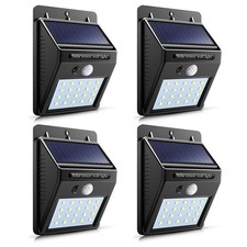 4x 20 LED Solar Power Wall Light Waterproof Outdoor PIR Motion Sensor Path Lamp picture
