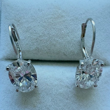 Just under 6 carat Lab diamond Dangle Drop Earrings Oval, IGA certified picture
