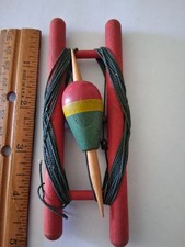 Hand Line Ladder Reel Fishing Line Winder W/ Braided Line & Tri-Colored Bobber picture