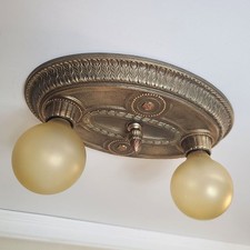 GORGEOUS Antique 1920's ART DECO Light Fixture, Made of SOLID BRONZE picture