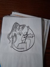 Original Hand Drawn Jessica Rabbit Style Singer Pencil Sketch Art Laminated picture