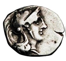 432-420 BC Diobol Italy Heracleia Ancient Greek Silver Old Coin Athena Head picture