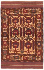 Traditional Red Hand-knotted Area Rug 3'11