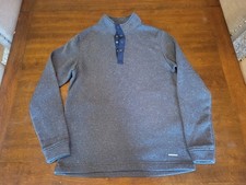 Swannies Golf Wolff Fleece Pullover Mens Medium Gray 1/4 Snap Jacket NWOT Preppy picture