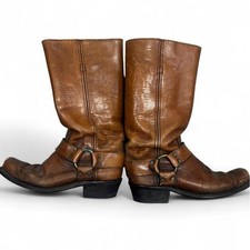 Vintage Frye Brown Harness Boots Square Toe Men’s Size 9D picture