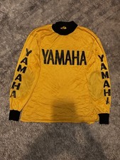 Vintage Large Yellow Yamaha Motocross Jersey Long Sleeve Shirt picture