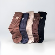 PRADA Multicolor Cotton Blend Triangle Logo Crew Socks Status picture