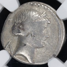 C. Considius Paetus AR Denarius Roman Imperatoral Silver Coin 46 BC NGC F picture