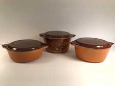Pyrex Set of 3 Casserole Dishes w/ Lids Old Orchard Harvest 471 472 473 Vintage picture