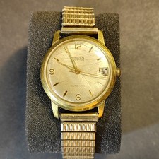 Vintage Gruen Precision Autowind Daye Watch Swiss Working White Dial Gold Tone picture