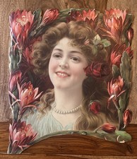 Antique Die Cut Embossed Advertising  Victorian Art 17x15 picture