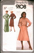 9108 Vintage Simplicity Sewing Pattern Misses Dress Tie Belt Raglan Sleeve OOP picture