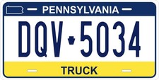 Custom Pennsylvania TRUCK License Plate – Personalized Plate picture