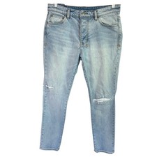 Ksubi Chitch The Streets Jeans Mens 32 Light Wash Blue Distressed Slim Denim picture