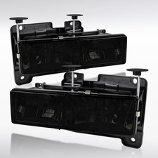 Fit 1988-1998 Chevy Silverado GMC C10 Sierra Smoke Headlights Lamps Left+Right picture