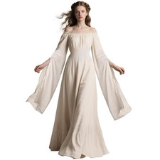 L'VOW Women Victorian Dresses Renaissance Medieval Celtic Medium, Apricot picture