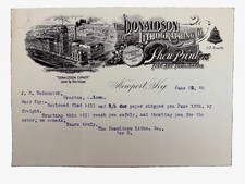 Antique 1908 Donaldson Lithographing Letterhead Newport KY Bill Lading Paper picture
