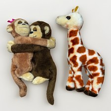 Vintage Dakin Plush Lot Hugging Monkeys & Giraffe Stuffed Animals 1975 1978 picture