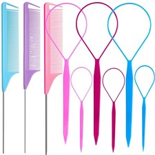 9pcs Topsy Hair Tail 8.3in, 5.9in, 8.66in (length only), Pink, Purple, Blue picture