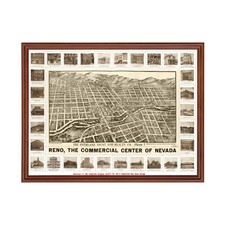 Old Map of Reno, NV 1907 - Vintage Reno Nevada Art picture