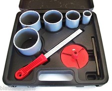 8pc ATE PRO PROFESSIONAL TUNGSTEN CARBIDE GRIT HOLE SAW SET 1-5/16 - 3-1/4 32015 picture