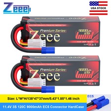2x Zeee 11.4V 120C 9000mAh 3S HV LiPo Battery EC5 for RC Car Truck Racing Hobby picture