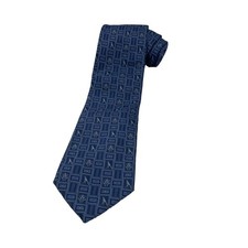 Frey Wille Luxury Men’s Silk Tie, Jacquard Weave Egyptian Motif Blue 58L 3 1/2 W picture