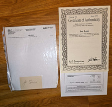 Joe Louis Autograph Signed Item w/ R&R Enterprises Certificate of Authenticity picture