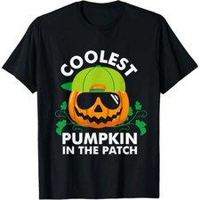 Coolest Pumpkin in The Patch Pumpkin Halloween Children’s T shirt Kids Tee Casua picture