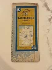 Michelin Folding Road Map 162 Allemagne Ouest 1944 WWII Era Germany -  picture