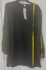 Fav O Look dress size 2x fits like 1X black cut out lace sleeves new with tag picture