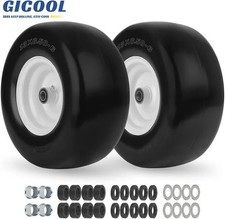 GICOOL 2-Pack 13x6.50-6 Flat Free Lawn Mower Tire Wheel Smooth Tread picture