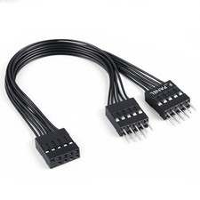 PC Power Switch Splitter, 9 Pin Motherboard Jumper Splitter 1 Female to 2 Mal... picture