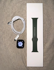 Apple Watch Series 7 41mm GPS 32GB Black Aluminum Case Green Silicone Band picture
