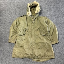 U.S Military M-51 Fishtail Lined Fur Trim Army Parka Jacket Vintage 50s Sz 2XL picture